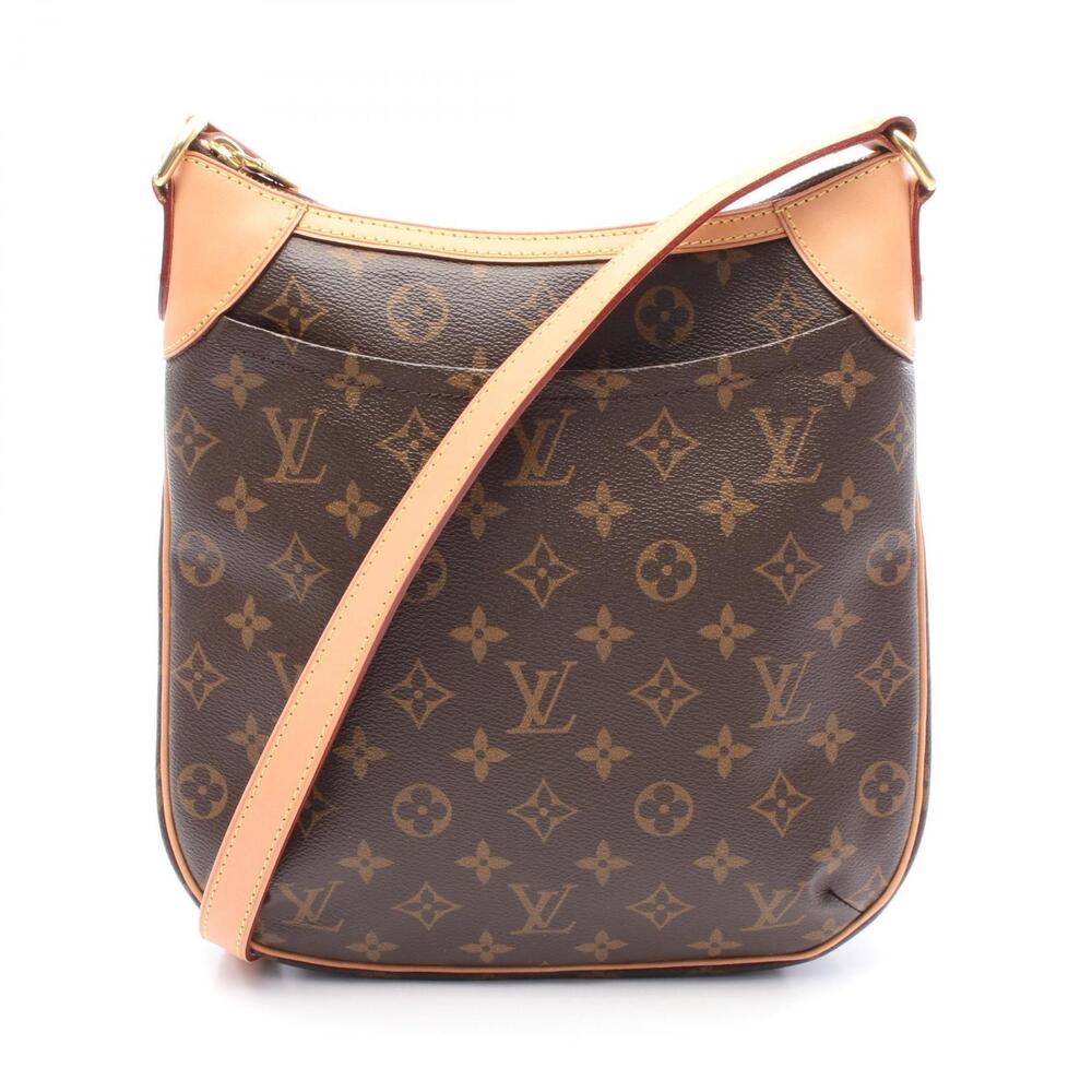 Louis Vuitton Odeon Monogram Shoulder Bag Canvas Leather Brown